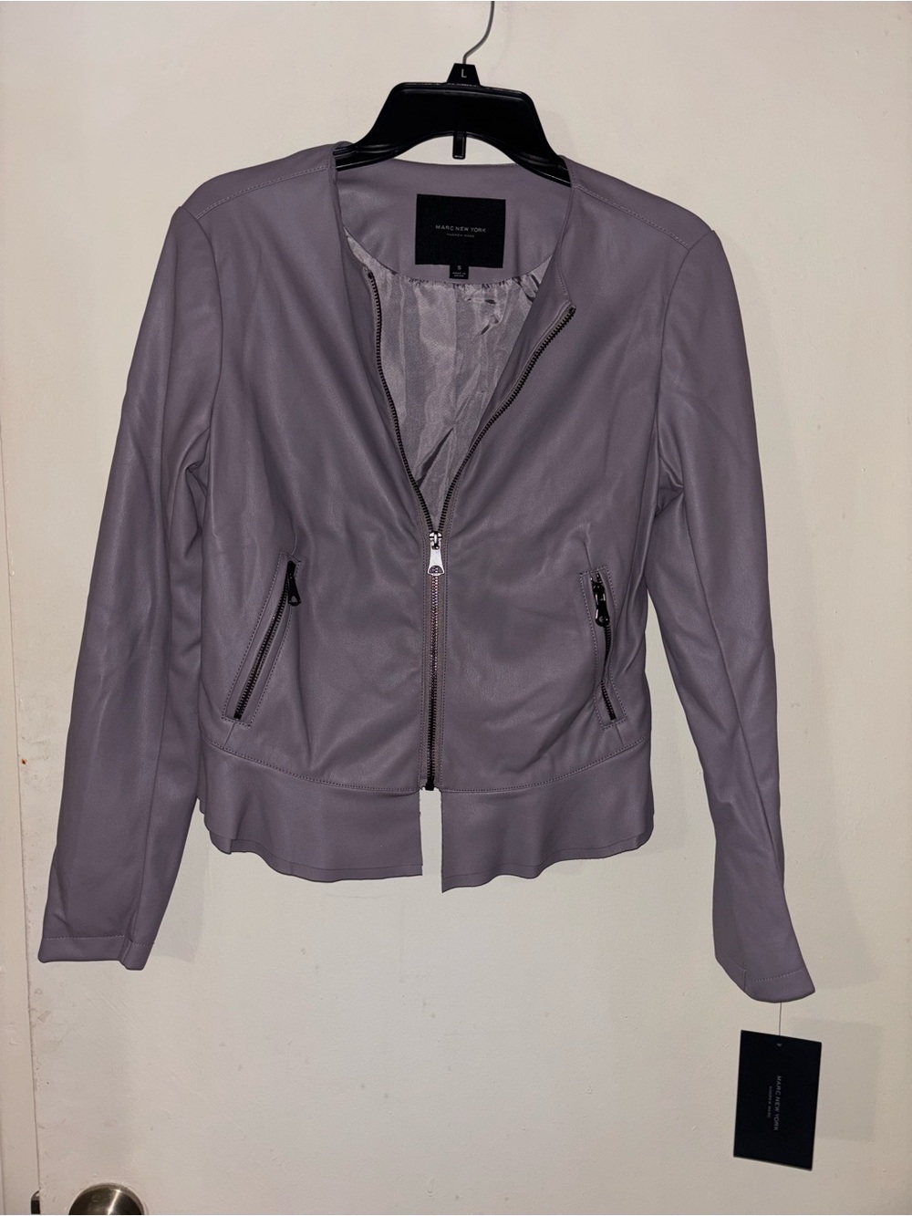 Marc New York Lilac Faux Leather Zip-Front Jacket
